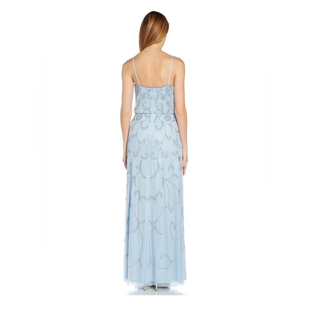 Adrianna Papell Blouson Light Blue Embellished Gown Size 6 - Picture 3 of 11